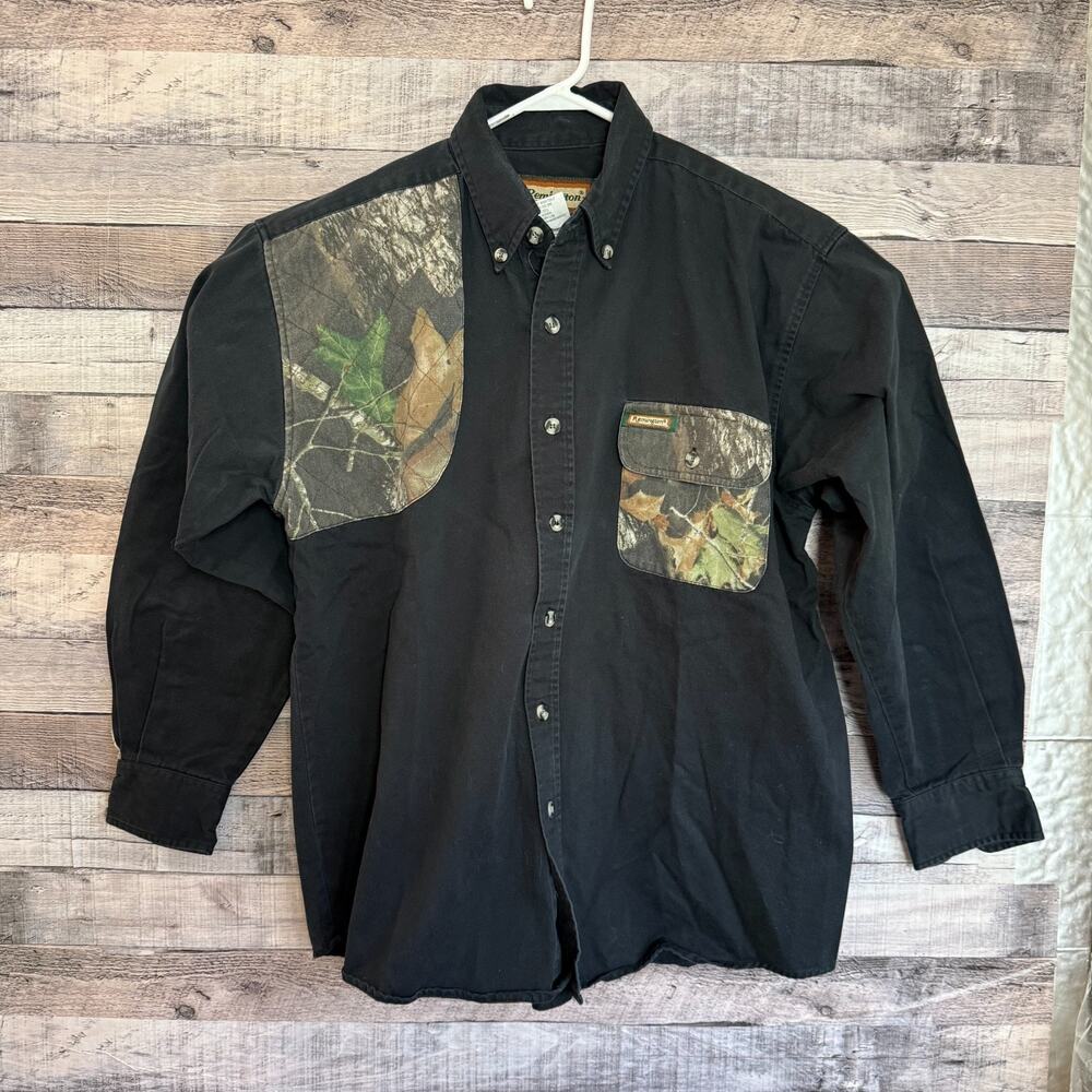 Remington Shooting Shirt Mens Medium Black Button Up Long Sleeve Outdoors